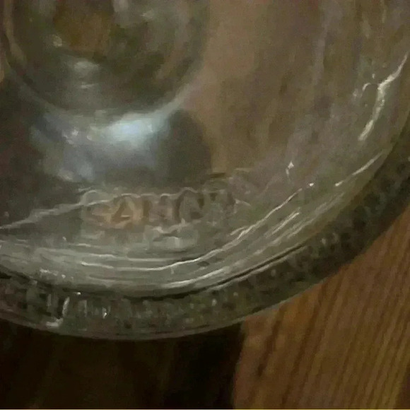 Libbey of Canada Glass Syrup Bottle Fruit Motif Cherry Pear Grape & Apple 8” - Picture 11 of 12